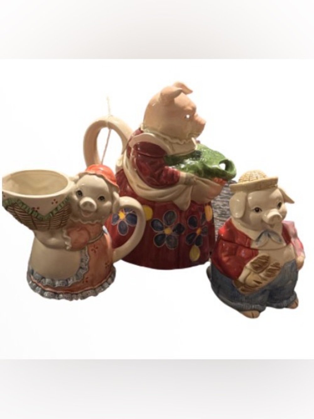 Otagiri The Edith Collection country pig teapot set vintage